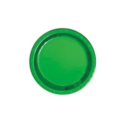 Unique Green Foil Round Paper Plates 17cm 8 Pack