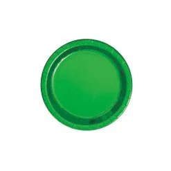 Unique Green Foil Round Paper Plates 22cm 8 Pack