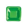 Unique Green Foil Square Appetizer Paper Plates 13cm 8 Pack