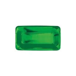 Unique Green Foil Rectangle Appetizer Paper Plates 22cm X 13cm 8 Pack