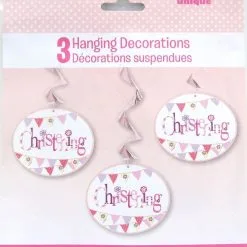 Unique Christening Pk 3 Swirl Decos