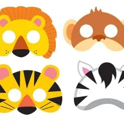 Unique Animal Jungle Party Masks 8 Pack