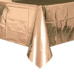 Unique Metallic Soft Rose Gold Plastic Tablecover Rectangle