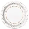 Unique Rose Gold Foil Dots Paper Plates 22cm 8 Pack