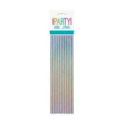 Unique Iridescent Paper Straws 10 Pack