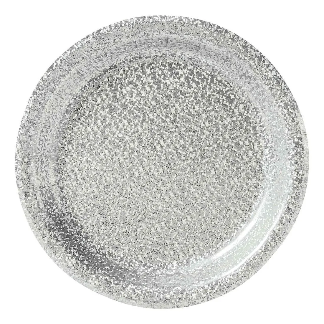 AMSCAN Prismatic Silver Round Paper Plates 17cm 8 Pack 1 AMSCAN Prismatic Silver Round Paper Plates 17cm 8 Pack