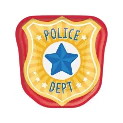 AMSCAN First Responders Police Badge Shaped Paper Plates 17cm 8 Pack