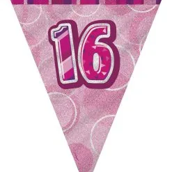 Unique Glitz Pink Flag Banner - 16