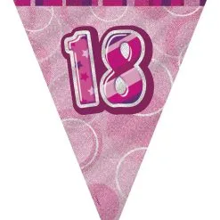 Unique Glitz Pink Flag Banner - 18