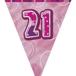 Unique Glitz Pink Flag Banner - 21