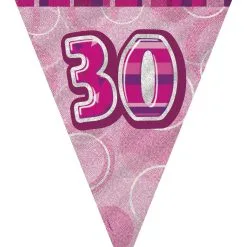 Unique Glitz Pink Flag Banner - 30