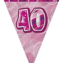 Unique Glitz Pink Flag Banner - 40