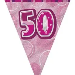 Unique Glitz Pink Flag Banner - 50