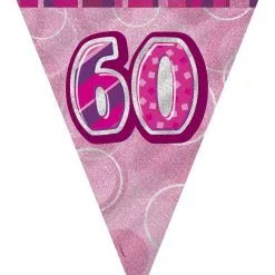 Unique Glitz Pink Flag Banner - 60