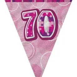 Unique Glitz Pink Flag Banner - 70