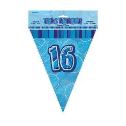 Unique Glitz Blue Flag Banner - 16