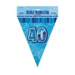Unique Glitz Blue Flag Banner - 40