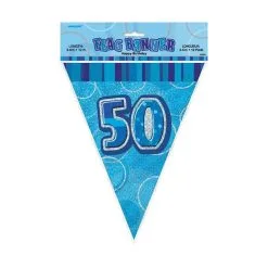 Unique Glitz Blue Flag Banner - 50