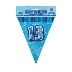 Unique Glitz Blue Flag Banner - 13