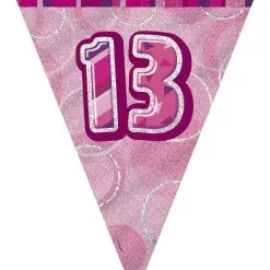 Unique Glitz Pink Flag Banner - 13