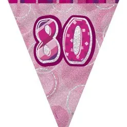 Unique Glitz Pink Flag Banner - 80