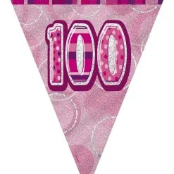 Unique Glitz Pink Flag Banner - 100