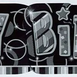 Unique Glitz Black Giant Happy Birthday Banner