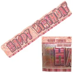 Unique Glitz Rose Gold Giant Happy Birthday Banner