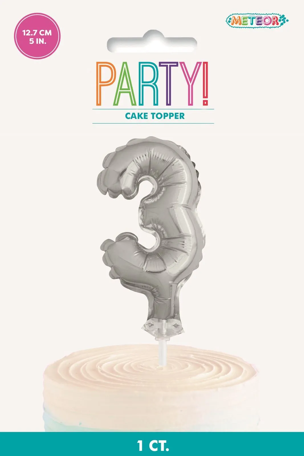 Unique Silver 5 Balloon Cake Topper - 3 1 Unique Silver 5 Balloon Cake Topper - 3