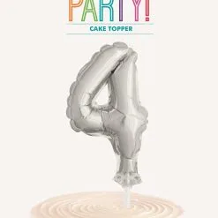 Unique Silver 5 Balloon Cake Topper - 4