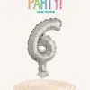 Unique Silver 5 Balloon Cake Topper - 6
