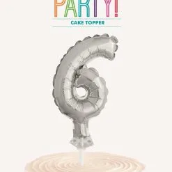 Unique Silver 5 Balloon Cake Topper - 6