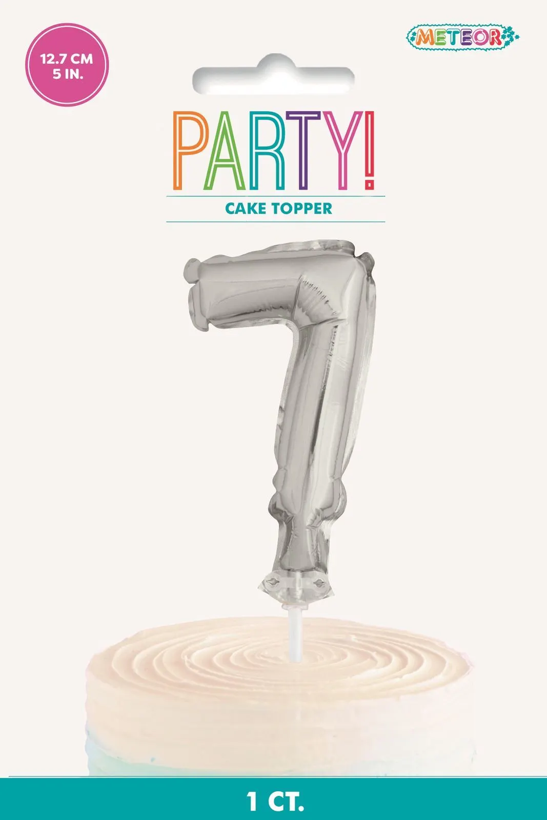 Unique Silver 5 Balloon Cake Topper - 7 1 Unique Silver 5 Balloon Cake Topper - 7