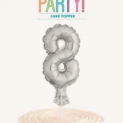 Unique Silver 5 Balloon Cake Topper - 8