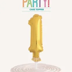 Unique Gold 5 Balloon Cake Topper - 1