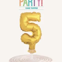 Unique Gold 5 Balloon Cake Topper - 5