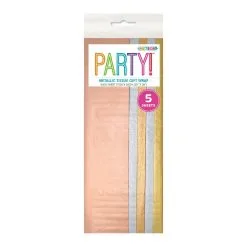 Unique Metallic Assorted Tissue Sheets 5 Pack