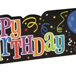 Unique 3D Happy Birthday Confetti Deluxe Centerpiece 35.5cm W X 11.5cm H