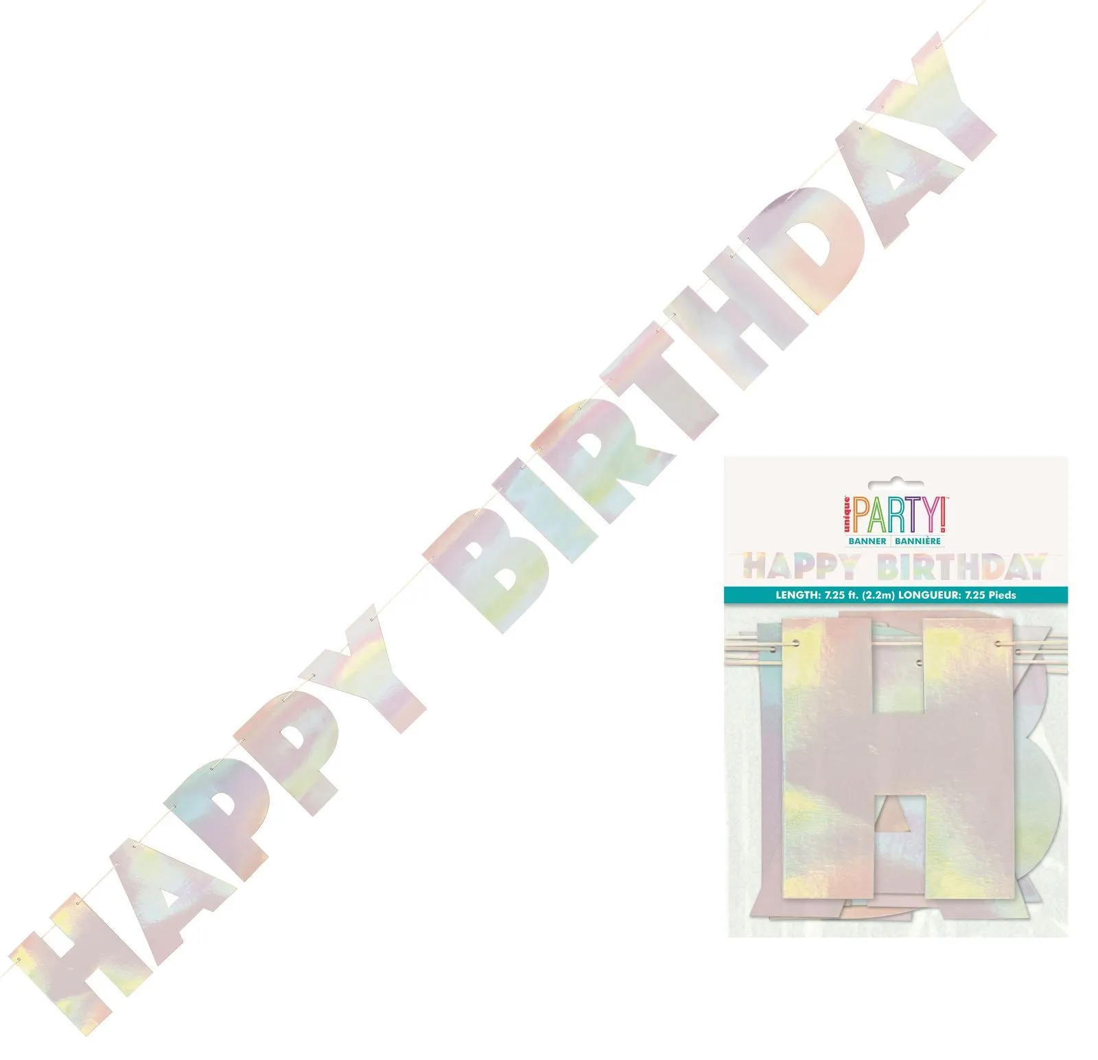 Unique Iridescent Foil Happy Birthday'Day Banner 1 Unique Iridescent Foil Happy Birthday'Day Banner