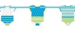 Unique Blue Dots Baby Shower Cutout Banner 1.96m