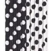 Unique Dots Midnight Black Paper Straws 10 Pack