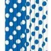 Unique Dots Royal Blue Paper Straws 10 Pack