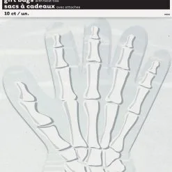 Unique Skeleton Hand Cello Bags With Twist Ties 10 Pack