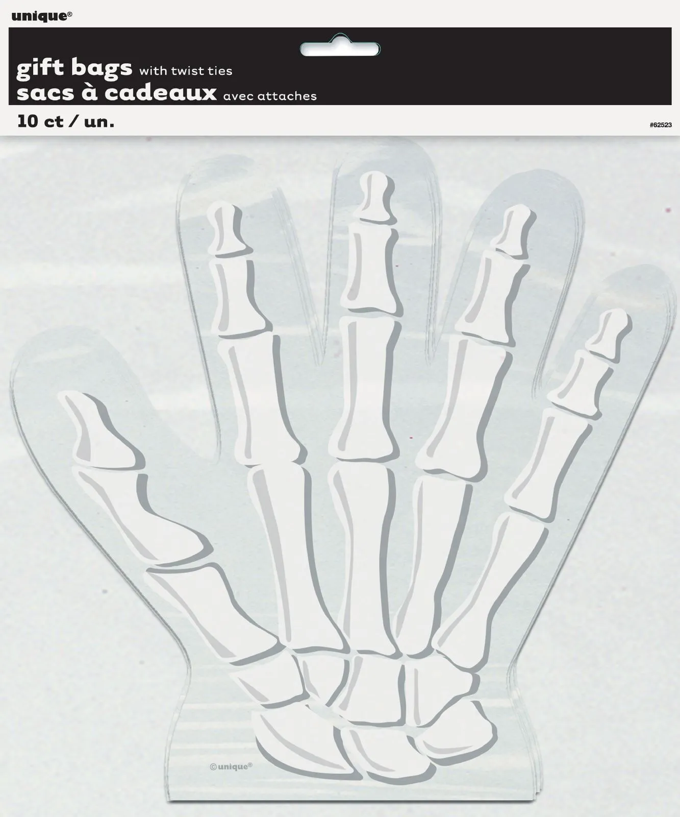 Unique Skeleton Hand Cello Bags With Twist Ties 10 Pack 1 Unique Skeleton Hand Cello Bags With Twist Ties 10 Pack