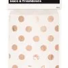 Unique Rose Gold Dot Treat Bags 8 Pack