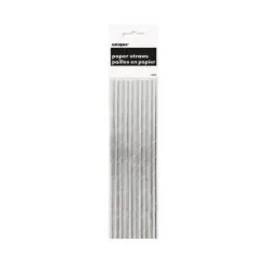 Unique 10 Silver Foil Paper Straws