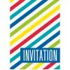 Unique 8 Bright Stripes Invitations