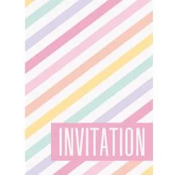 Unique 8 Pastel Stripes Invitations