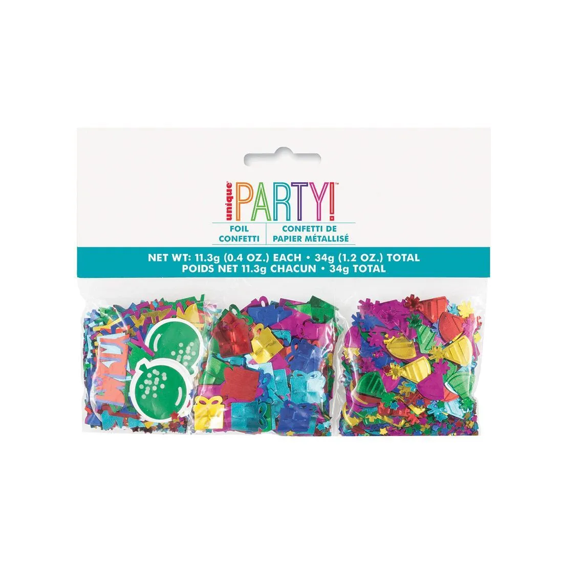 Unique Foil Birthday Confetti 3 Pack 34grams 1 Unique Foil Birthday Confetti 3 Pack 34grams