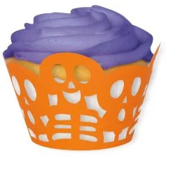 Unique 12 Cupcake Wrappers - Skeleton -Costumes Party Store 63453 2
